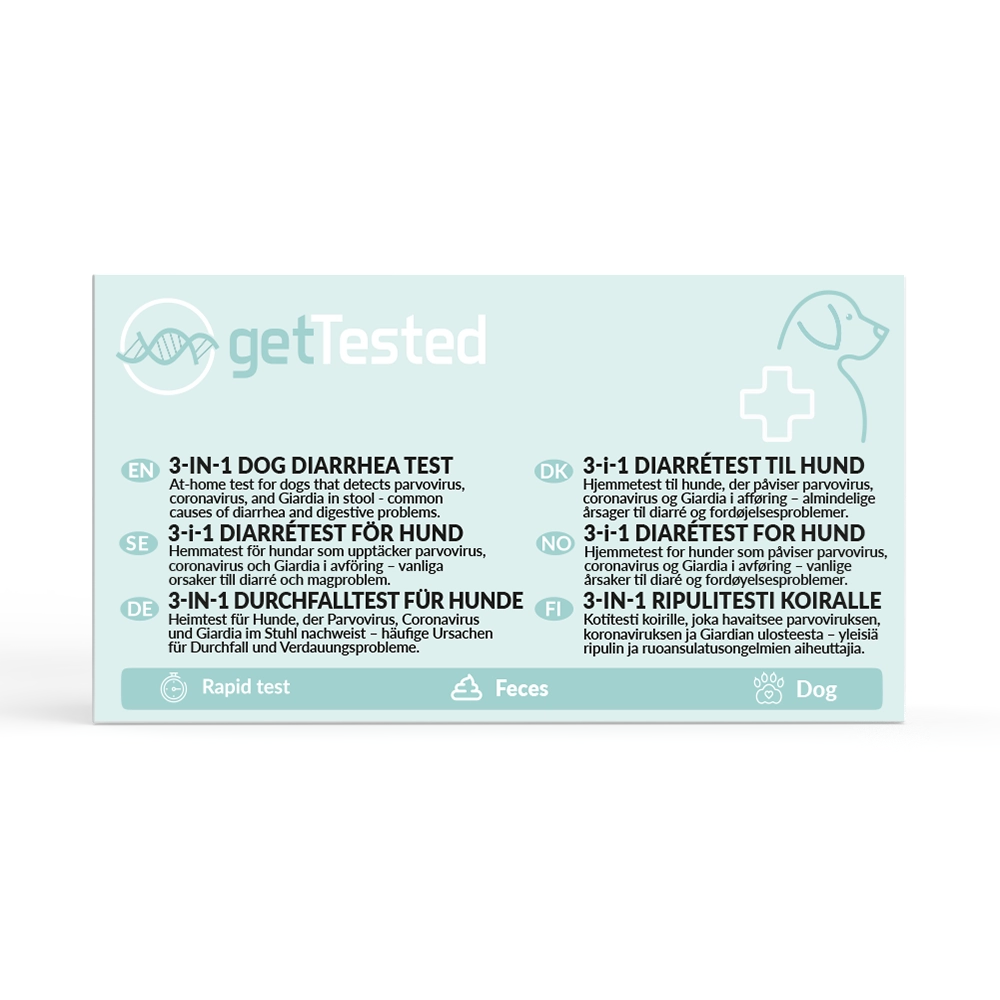 3-in-1 Durchfalltest Hund – CPV/CCV/Giardia | GetTested