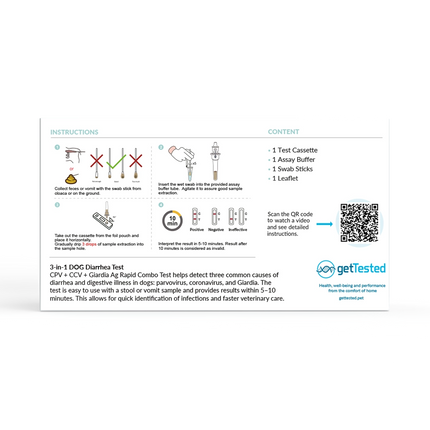 3-in-1 Durchfalltest Hund – CPV/CCV/Giardia | GetTested